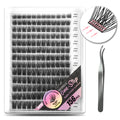 WONSIS Self Adhesive Eyelashes, 156 Pcs Self Adhesive Eyelash Clusters, No Glue Needed, Invisible 2-Strip Tape - Longer Lasting, No Sticky Residue Pre Glued Eyelashes (Volume-Mixed)