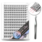 WONSIS Self Adhesive Eyelashes, 156 Pcs Self Adhesive Eyelash Clusters, No Glue Needed, Invisible Strip Tape - Longer Lasting, No Sticky Residue Pre Glued Eyelashes (Natural-Mixed)…