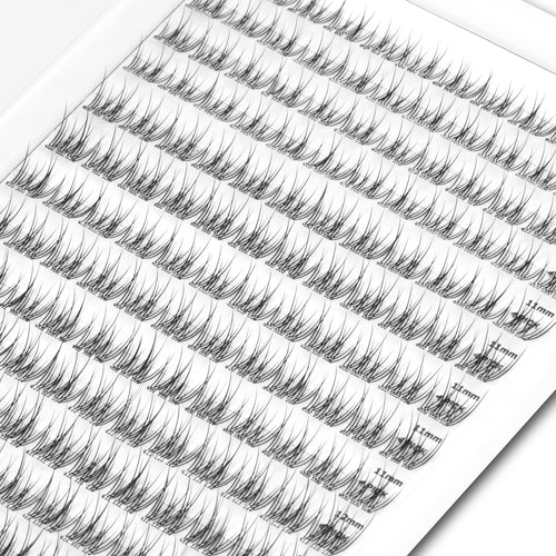 WONSIS Self Adhesive Eyelashes, 156 Pcs Self Adhesive Eyelash Clusters, No Glue Needed, Invisible Band Lash Clusters - Longer Lasting, No Sticky Residue Pre Glued Eyelashes