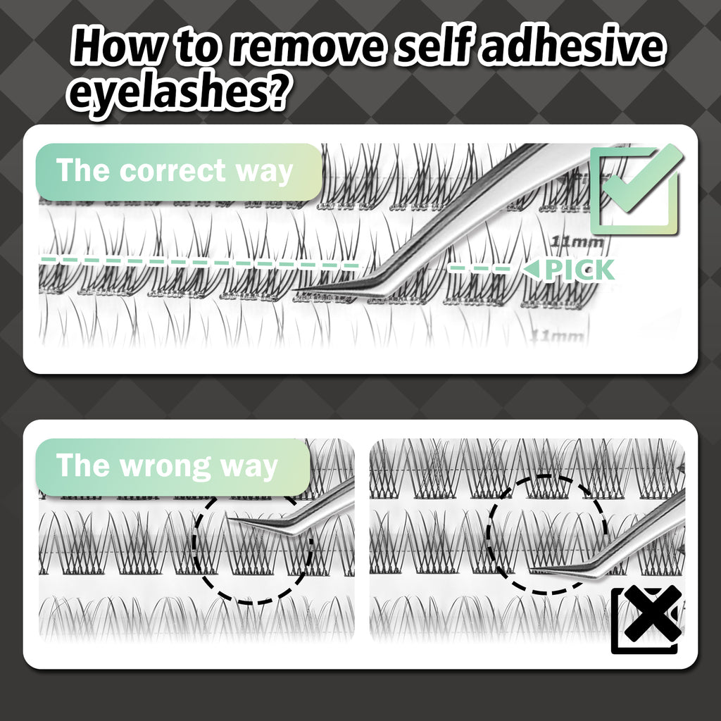 WONSIS Self Adhesive Eyelashes, 156 Pcs Self Adhesive Eyelash Clusters, No Glue Needed, Invisible Band Lash Clusters - Longer Lasting, No Sticky Residue Pre Glued Eyelashes