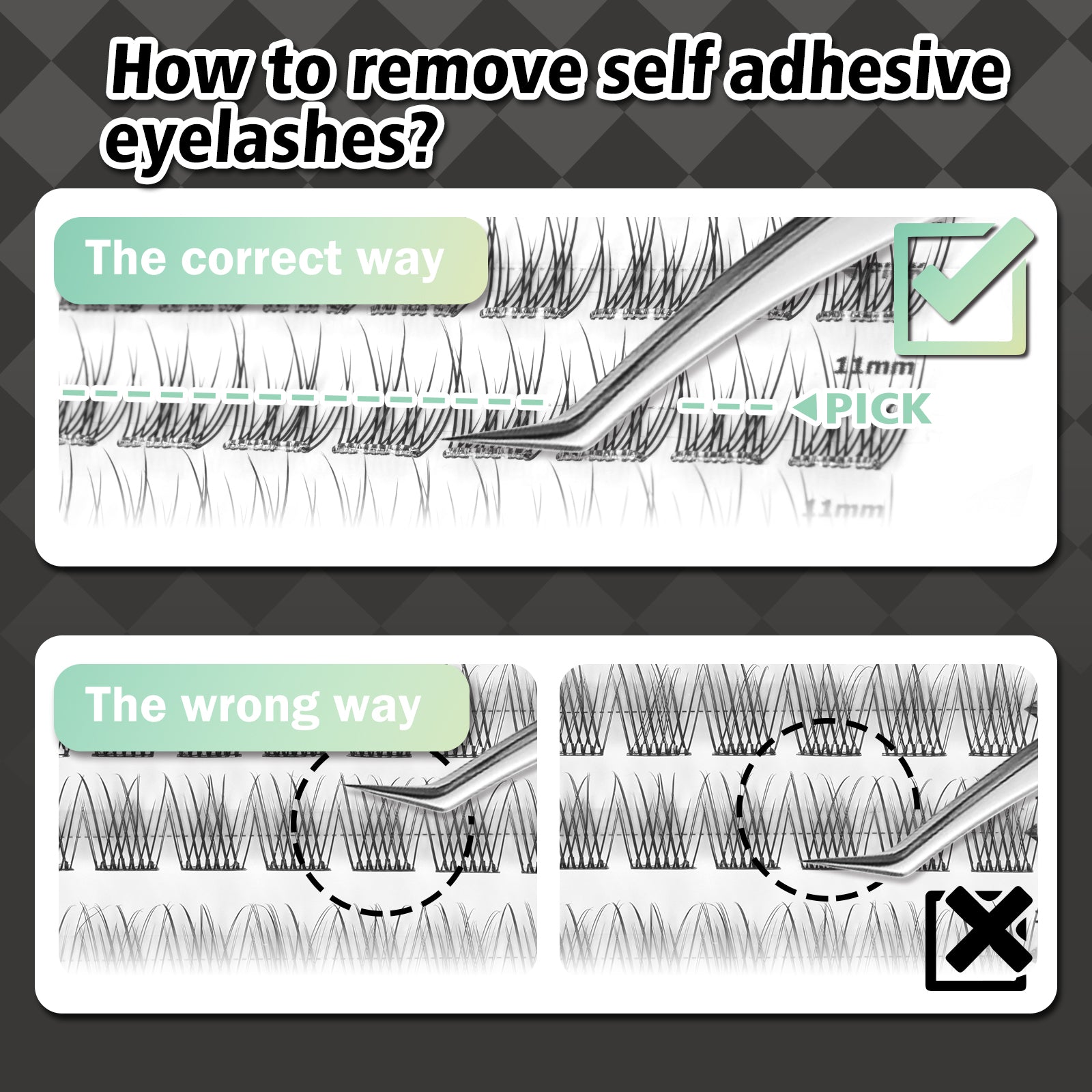 WONSIS Self Adhesive Eyelashes, 156 Pcs Self Adhesive Eyelash Clusters, No Glue Needed, Invisible Band Lash Clusters - Longer Lasting, No Sticky Residue Pre Glued Eyelashes