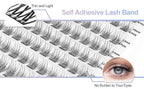 WONSIS Self Adhesive Eyelashes, 156 Pcs Self Adhesive Eyelash Clusters, No Glue Needed, Invisible Strip Tape - Longer Lasting, No Sticky Residue Pre Glued Eyelashes (Natural-Mixed)…