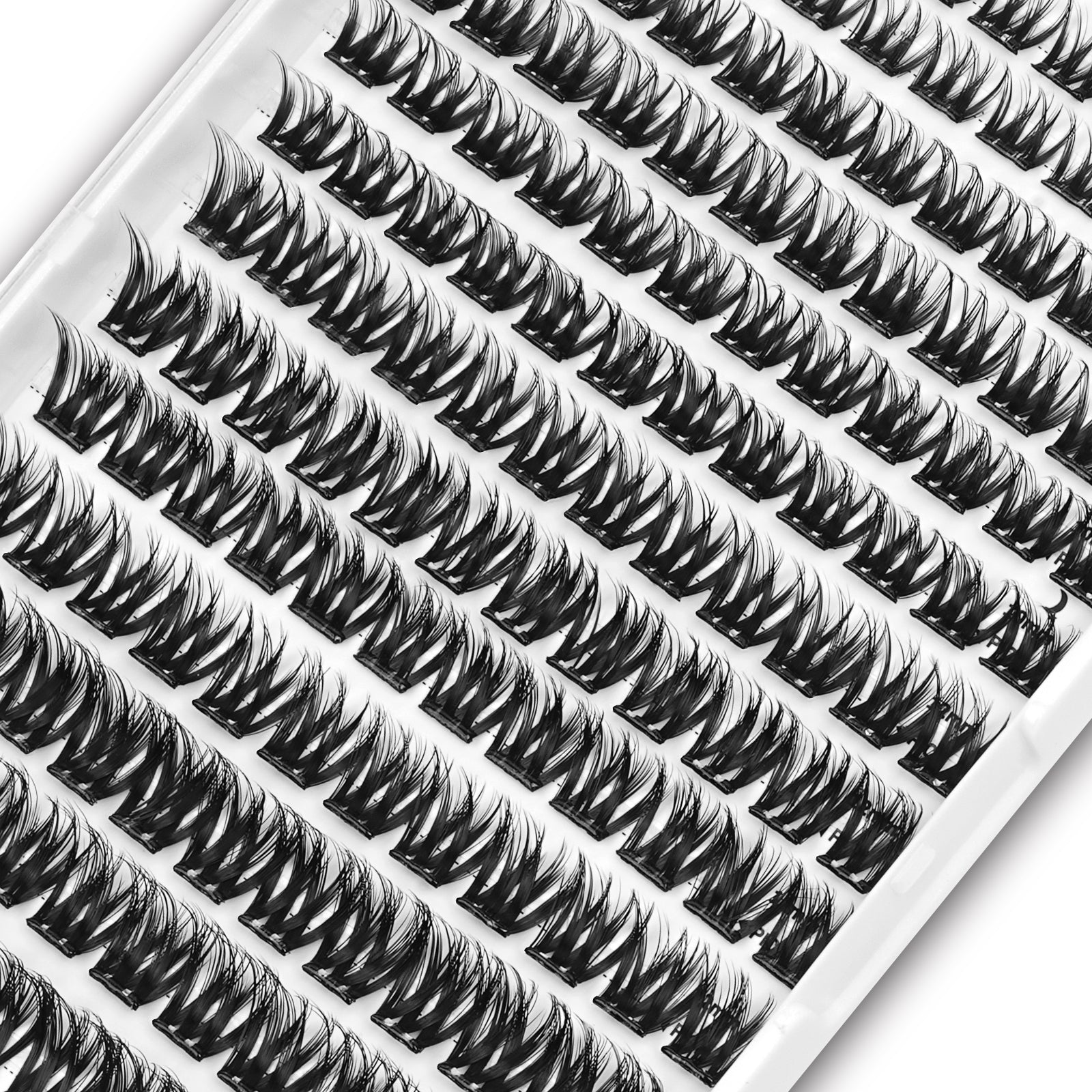 WONSIS Self Adhesive Eyelashes, 156 Pcs Self Adhesive Eyelash Clusters, No Glue Needed, Invisible Band Lash Clusters - Longer Lasting, No Sticky Residue Pre Glued Eyelashes (Spiky-Invisible Band)