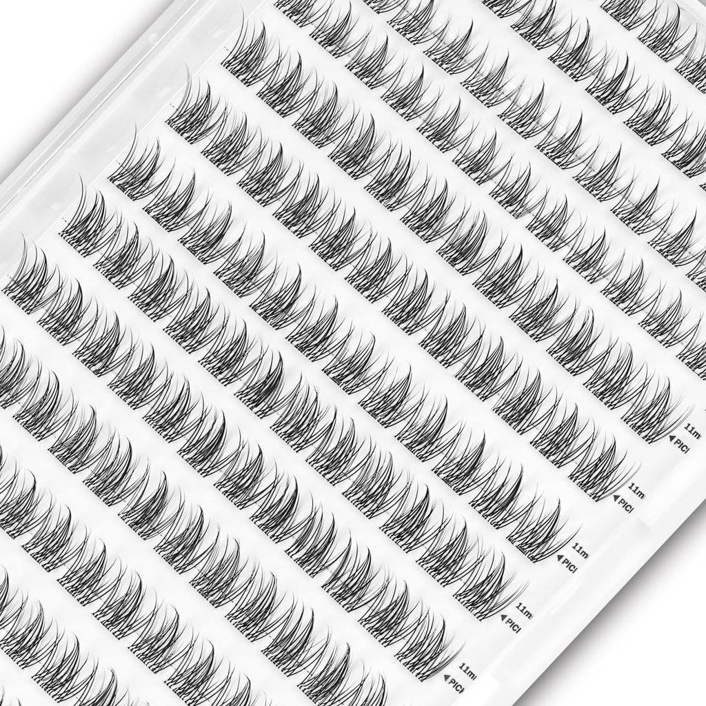 WONSIS Self Adhesive Eyelashes, 156 Pcs Self Adhesive Eyelash Clusters, No Glue Needed, Invisible Strip Tape - Longer Lasting, No Sticky Residue Pre Glued Eyelashes (Wispy-Mixed)